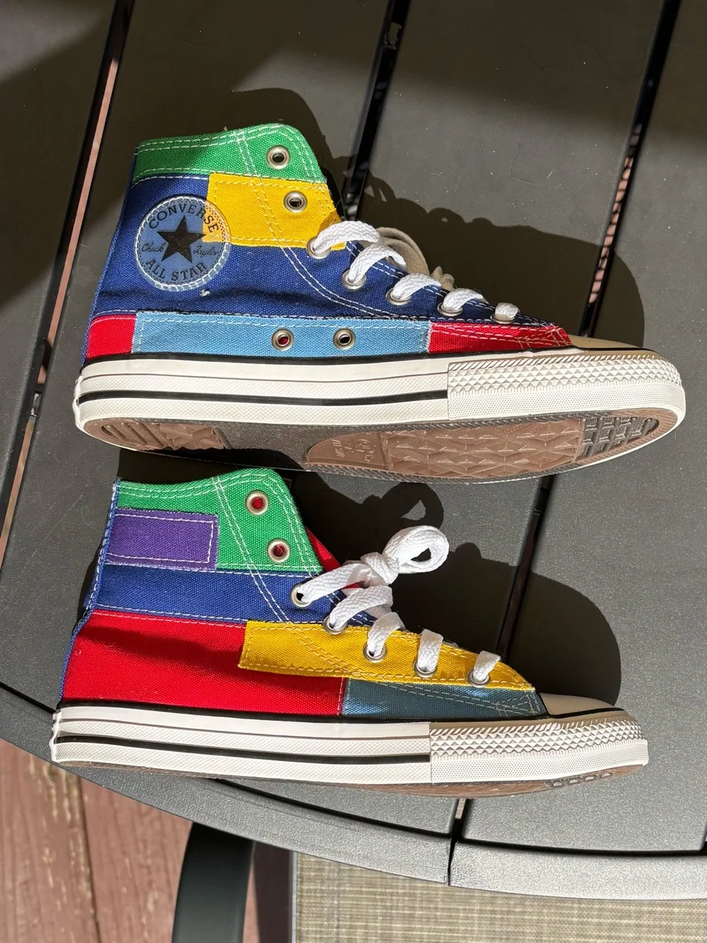 Converse Chuck Taylor All Star High Top Multicolor Patchwork Youth 3 NWOB